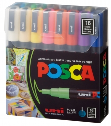 Uni POSCA Marker PC‑3M 16‑Color Set