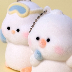 Soft Fluffy Duck Squishy Keyring, Random