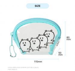 Damgom Mint Half-Moon Clear Pouch