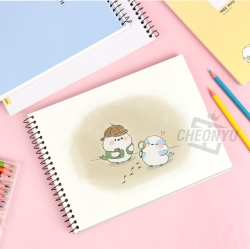 Long tail-tit Upper-sided Sping Free Notebook, Random