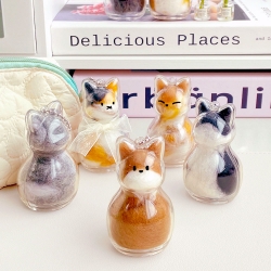 Cat Furball Capsule Keyring